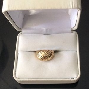 Dome Ring 14K Yellow Solid Gold Size 4ish